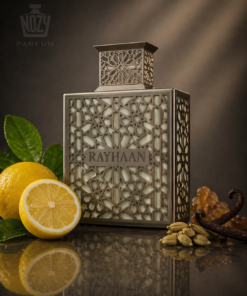Rayhaan Terra Eau de Parfum – fűszeres, oudos és ámbrás illat elegáns üvegben.