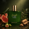 Rayhaan Jungle Vibe EDP 5 Zöld, természetközeli parfüm kannabiszos, füge és szantálfa jegyekkel elegáns üvegben.