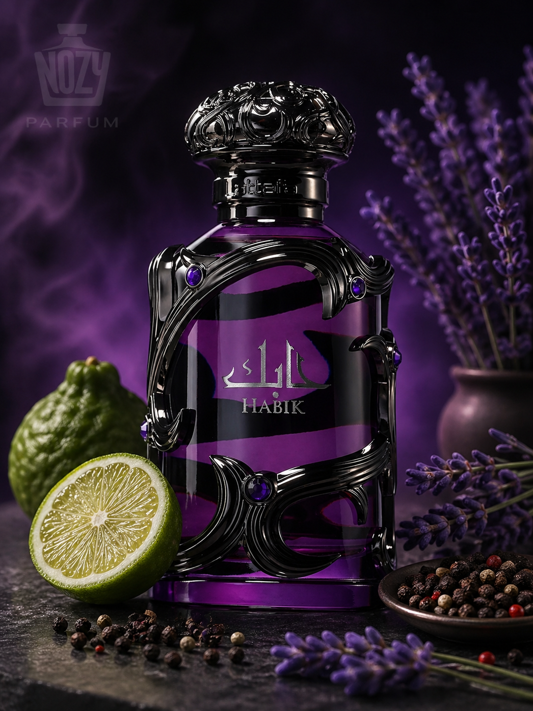 Lattafa Habik EDP 1 Lattafa Habik For Men Eau de Parfum – modern férfi illat fűszeres, aromás és fás jegyekkel elegáns üvegben.