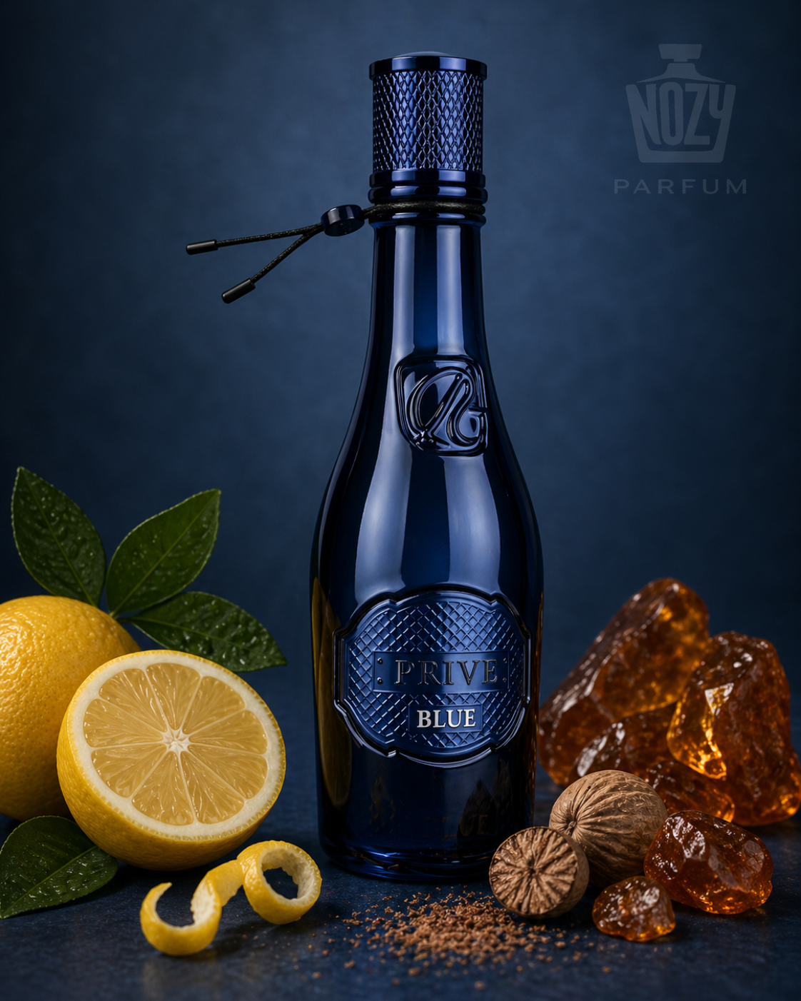 Riiffs Prive Blue EDP 1 Riiffs férfi Eau de Parfum – intenzív fűszeres-fás illat citrusos és tömjénes jegyekkel.