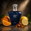 Afnan Turathi Blue Eau de Parfum – friss citrusos-vizes férfi illat elegáns kék üvegben.
