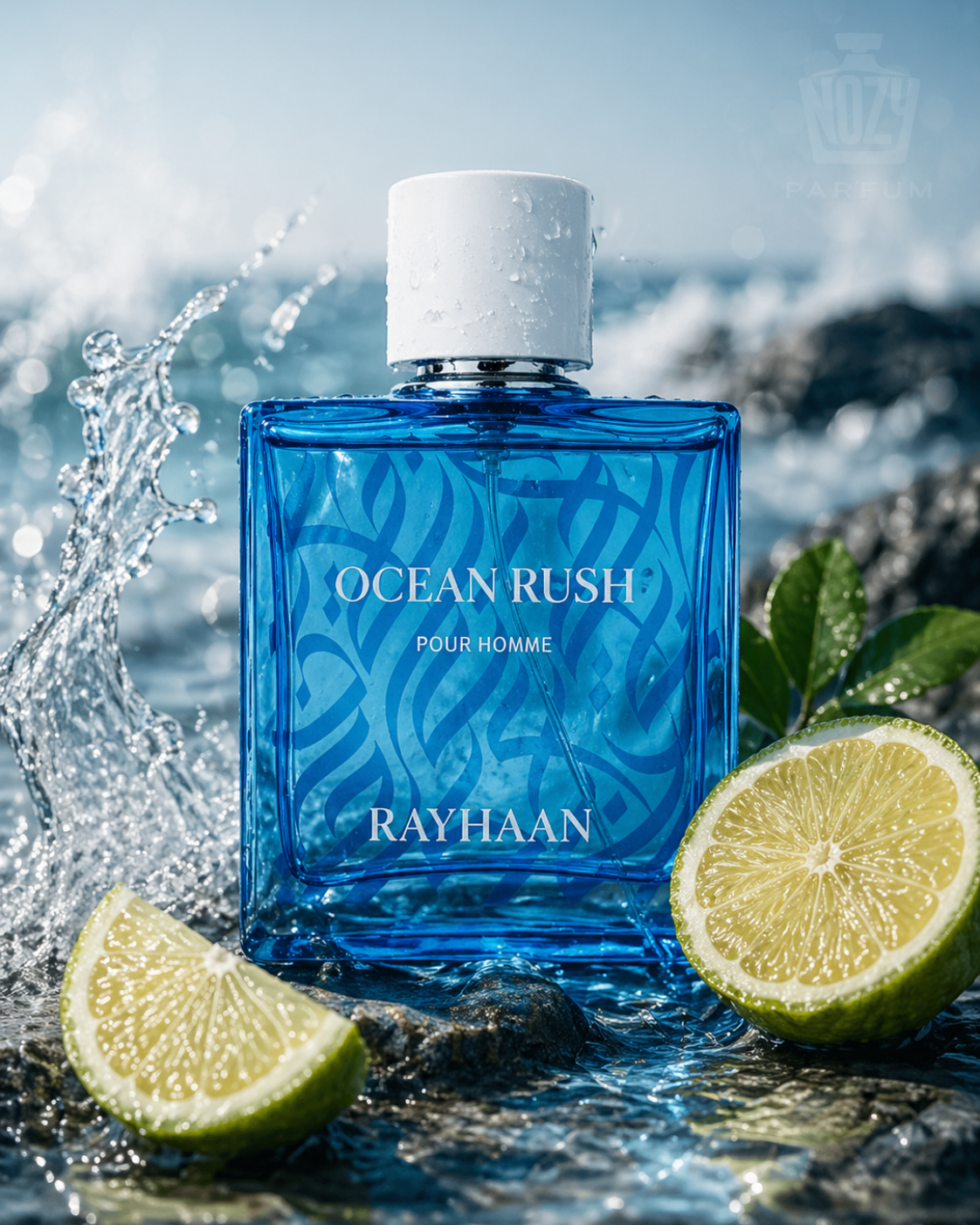 Rayhaan Ocean Rush EDP 1 Rayhaan Ocean Rush Eau de Parfum – friss tengeri férfi illat citrusos, aromás és ásványos jegyekkel.
