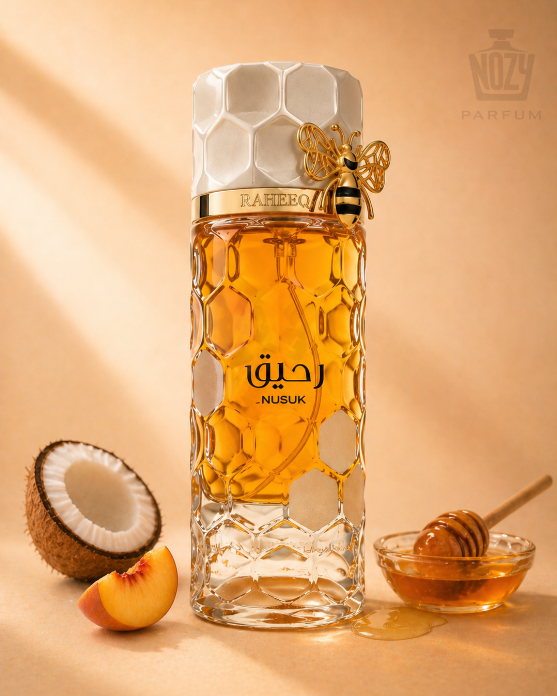 Nusuk Raheeq Extrait de Parfum 1 Nusuk Raheeq Extrait de Parfum – mézes és kókuszos gourmand uniszex illat.