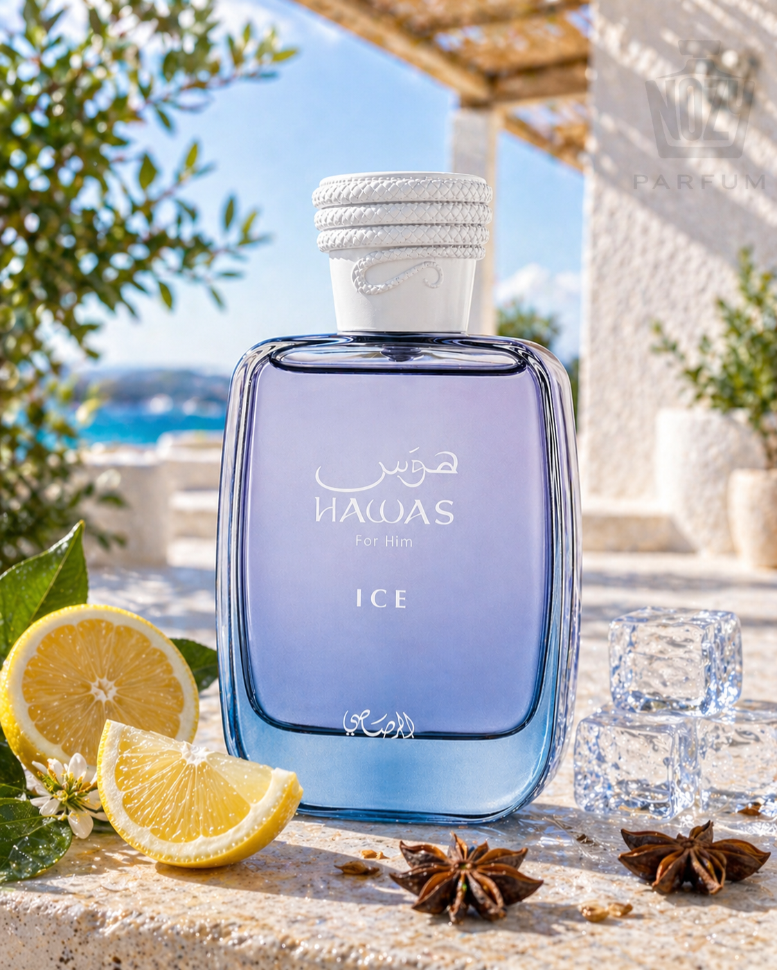 Rasasi Hawas Ice EDP 1 Rasasi Hawas Ice Eau de Parfum – jeges friss férfi illat gyümölcsös és aromás jegyekkel.