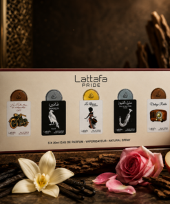 Lattafa Pride Collection No.5 luxus parfümszett öt darab 20 ml-es illattal.