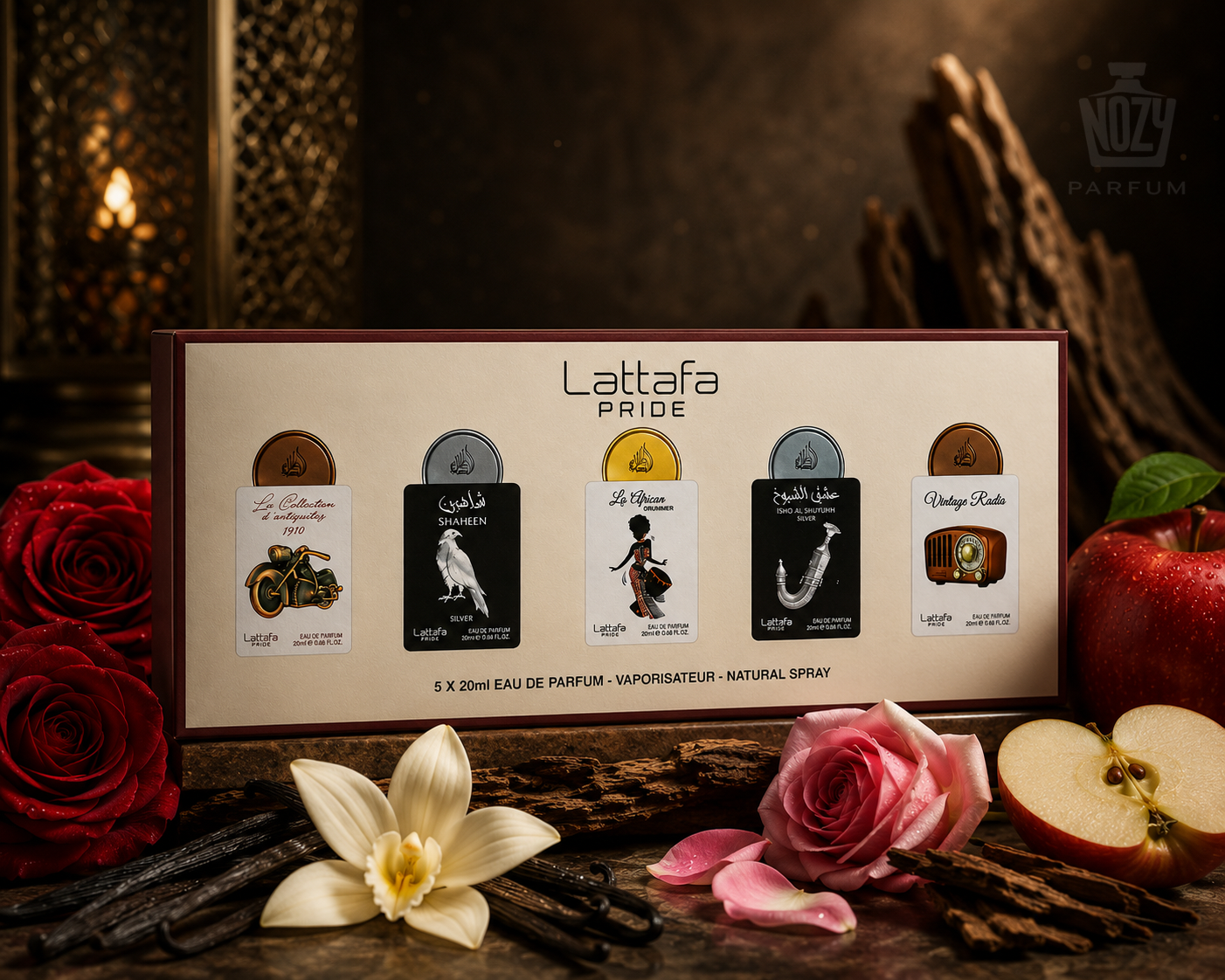 Lattafa Pride Collection No.5 1 Lattafa Pride Collection No.5 luxus parfümszett öt darab 20 ml-es illattal.