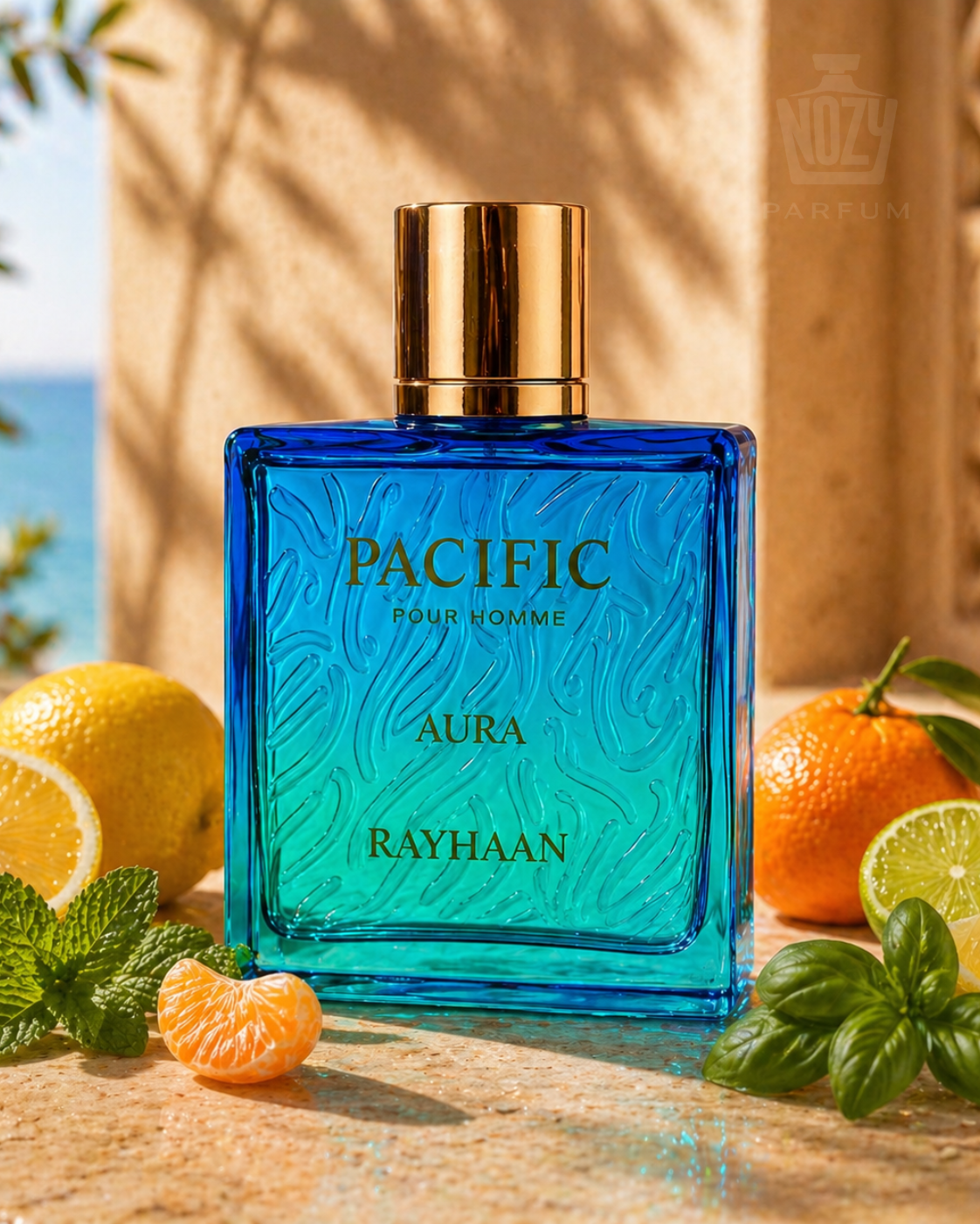 Rayhaan Pacific Aura EDP 1 Rayhaan Pacific Aura Eau de Parfum – friss citrusos férfi illat mentás és aromás jegyekkel.