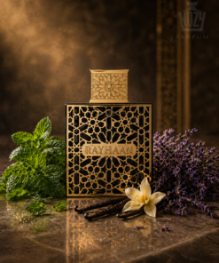 Rayhaan Elixir Eau de Parfum – friss menta, levendula és vanília alapú férfi illat elegáns üvegben.