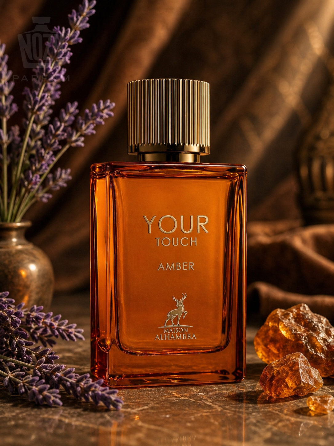 Maison Alhambra Your Touch Amber EDP 1 Maison Alhambra Your Touch Amber Eau de Parfum – meleg ámbrás és fűszeres férfi illat.