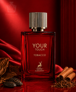 Maison Alhambra Your Touch Tobacco Eau de Parfum – dohányos, fűszeres és vaníliás illat elegáns üvegben.