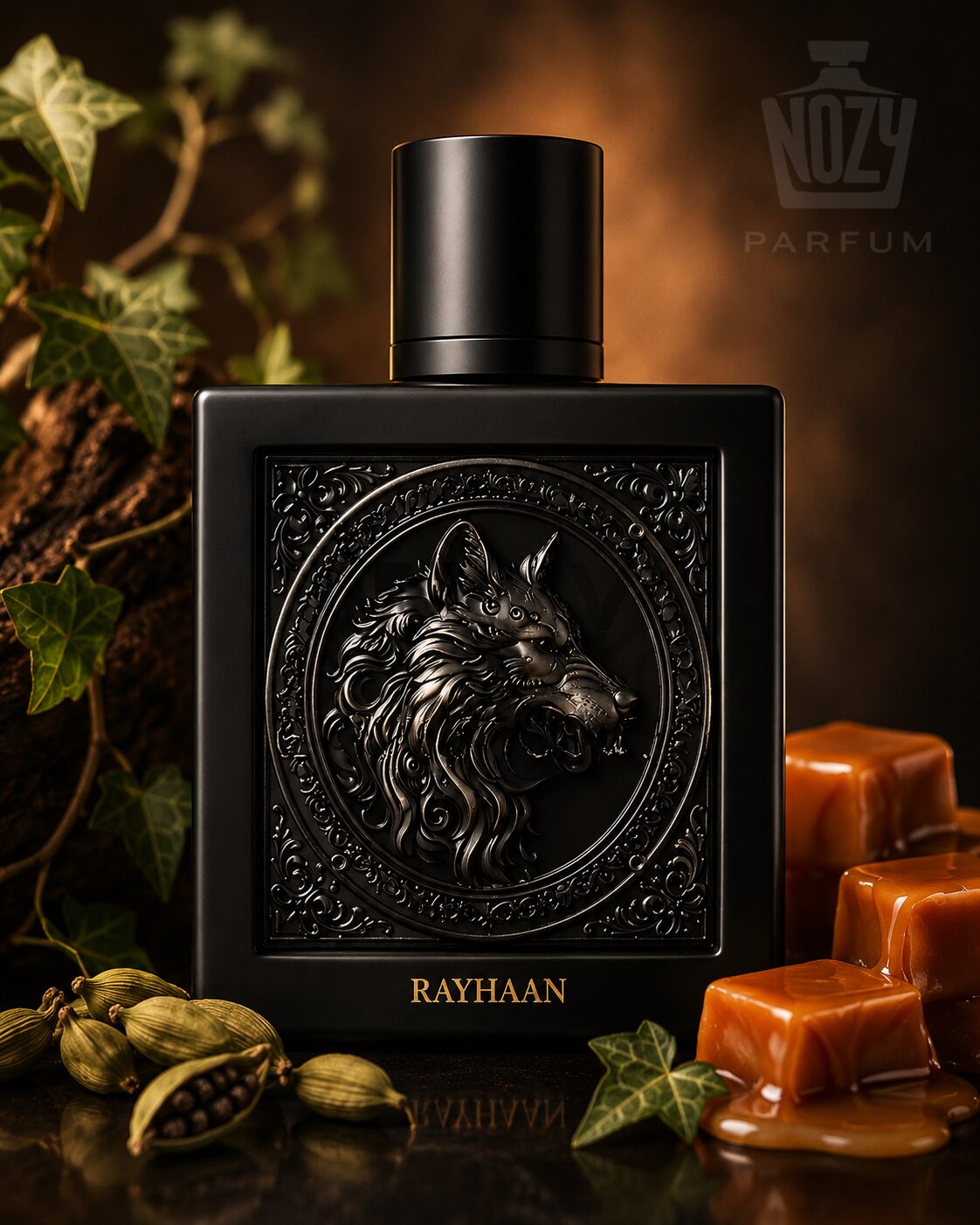 Rayhaan Wolf EDP 1 Rayhaan Wolf férfi parfüm kardamommal, karamellel és ámbrás fás jegyekkel.