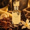 Lattafa Eclaire Banoffi gourmand parfüm banán, dulce de leche, habos vanília, praliné és keksz illatjegyekkel.