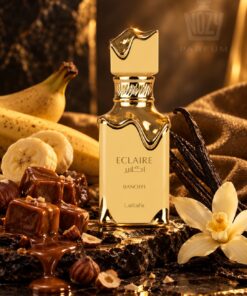 Lattafa Eclaire Banoffi gourmand parfüm banán, dulce de leche, habos vanília, praliné és keksz illatjegyekkel.