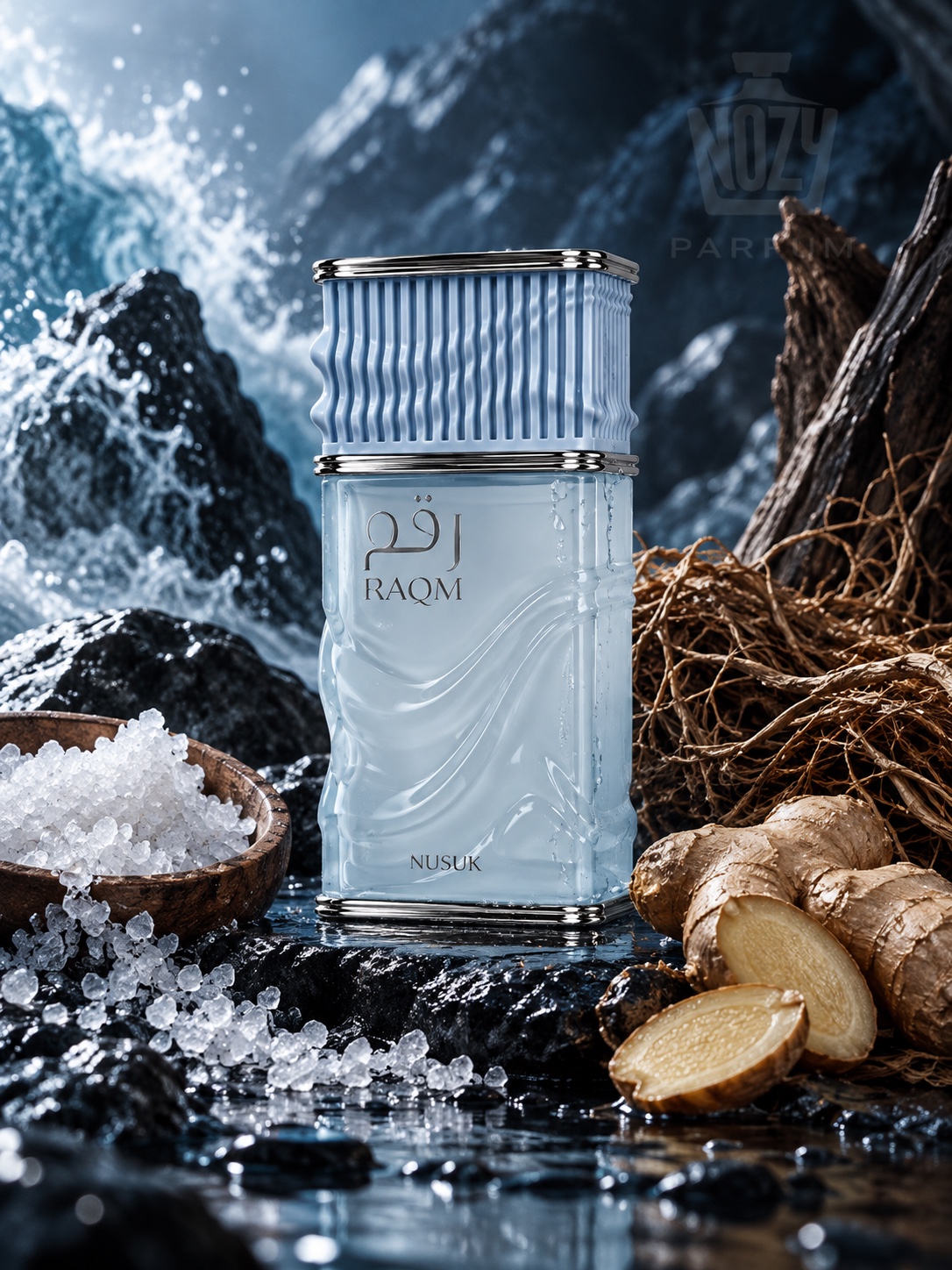 Nusuk Raqm Extrait de Parfum 1 Nusuk Raqm Eau de Parfum friss, tengeri és aromás férfi illat, Issey Miyake inspirálta karakterrel.