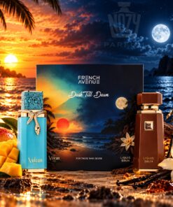 French Avenue Dusk Till Dawn parfümszett 100 ml Liquid Brun és 100 ml Vulcan Feu uniszex parfümmel, prémium mágneses díszdobozban.