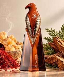 Le Falcon Dubai Extrait de Parfum rózsabors, sáfrány, üröm, mahónia, cédrusfa, tömjén és Akigalawood illatjegyekkel.